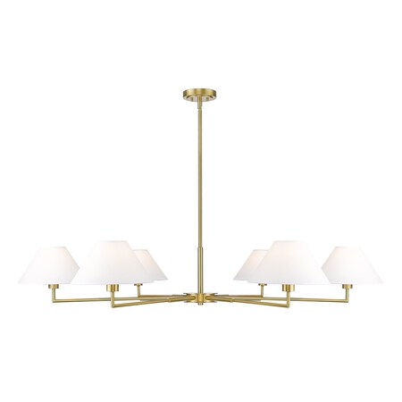Z-Lite Leila Chandelier, 6-Light, 63 In.W x 10.75 In.H, Luxe Gold/White Linen 744-63R-LG